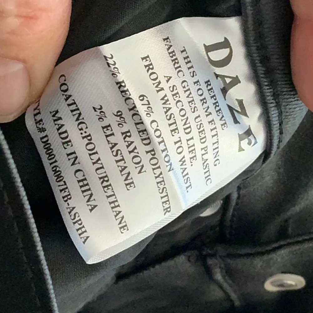 NWT‎ Daze Denim *high rise daily driver -Coated Pants jeans organic fabric 24 25